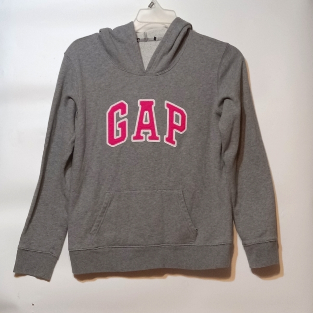 Gap Hoodie Pullover Grey with Pink Logo Women’s XL